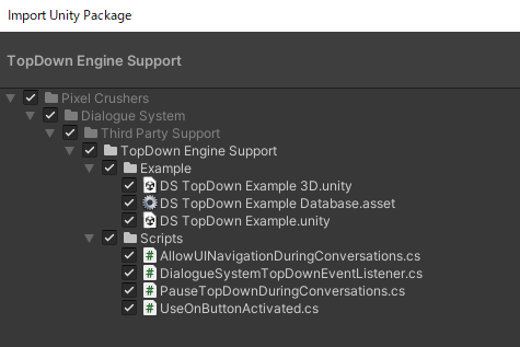 Topdown Engine Supportのインポートパッケージその２