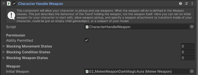 Character Handle Weapon