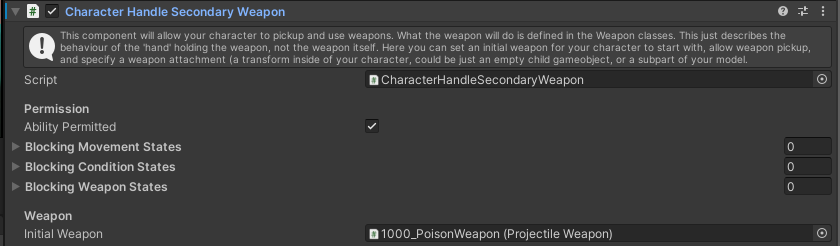 Character Handle Secondary Weapon