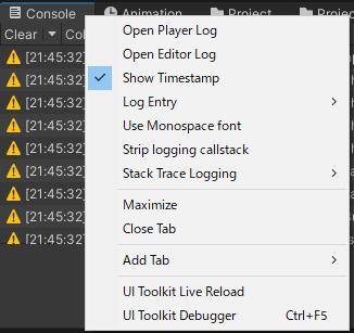 Consoleでの確認方法